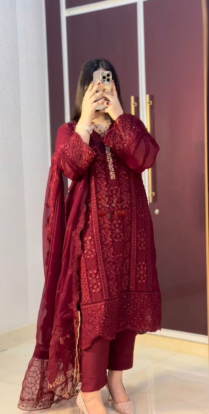 Begum Salwar Red
