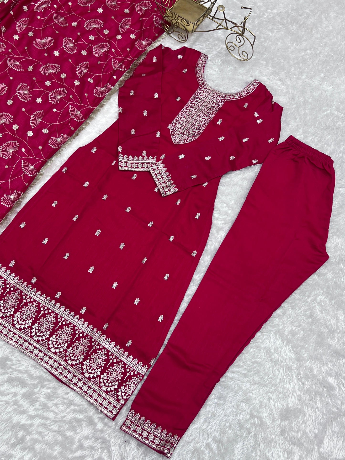 Cherry Colour Salwar