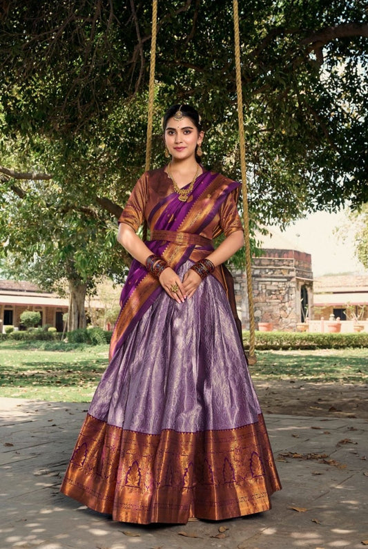 Purple Half Saree