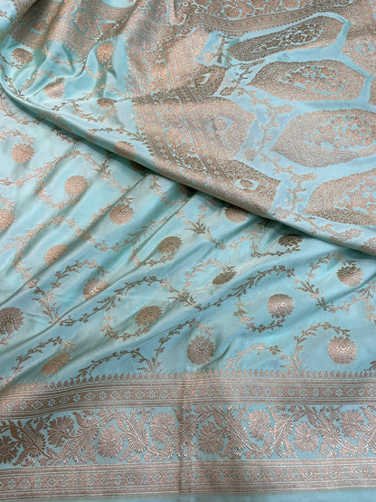 Banarasi Semi Silk Saree Blue