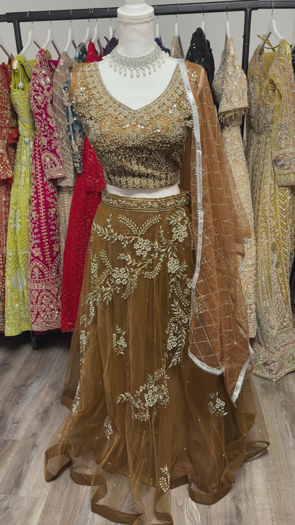 Zareena Fully Stitched Brown