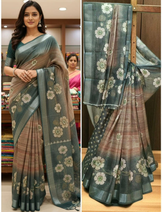 Malar Party Saree Blue